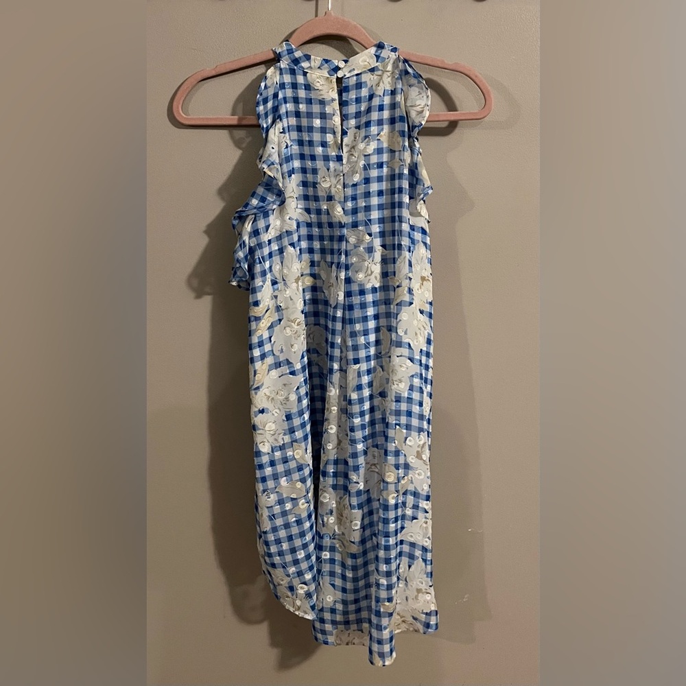 $6💙Bundled Cato Blue/White Gingham High Low Tank - Picture 7 of 7